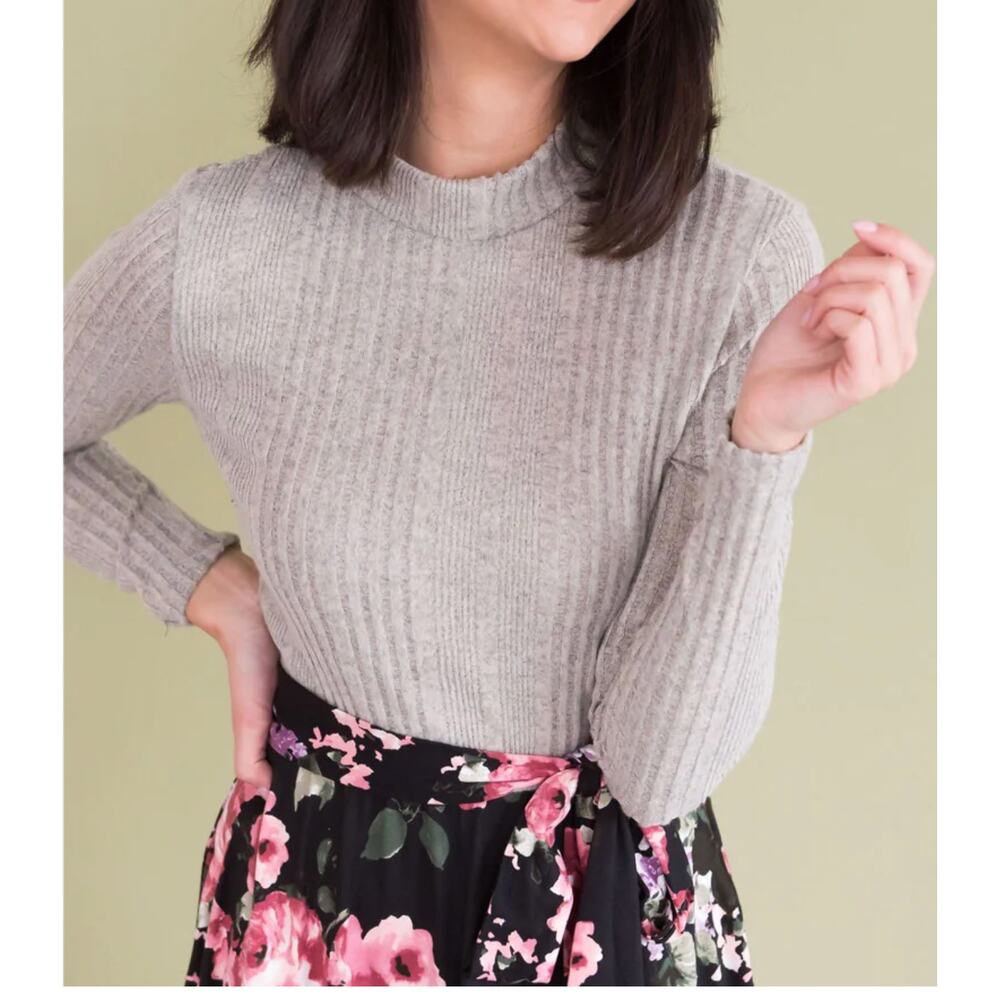 Reb. in J Floral Tie Waist Sweater Midi Dress Office Teacher Casual Sz L NWT - Picture 4 of 4